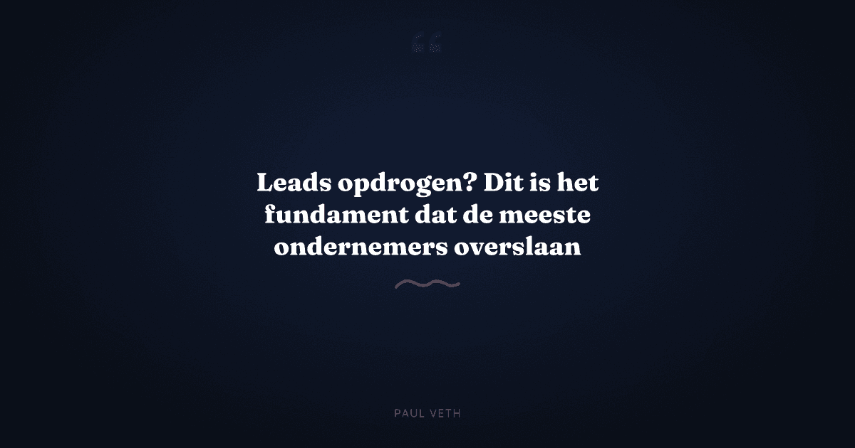 Waarom je leads opdrogen en wat je er echt aan kunt doen