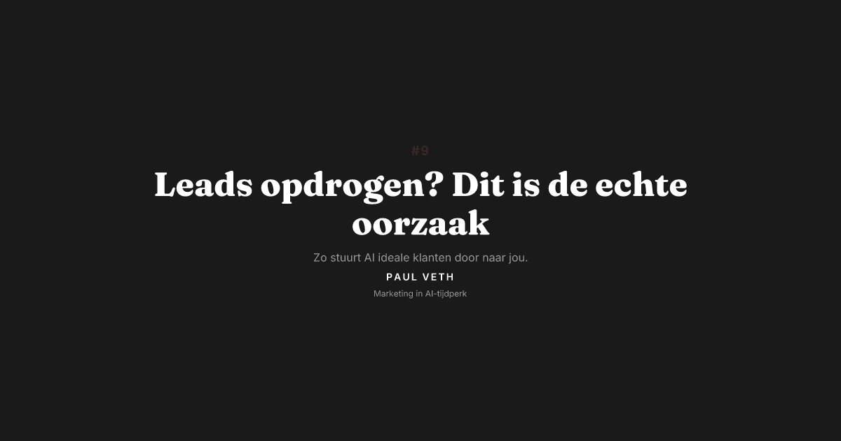 Waarom je leads opdrogen (en hoe dat echt komt)
